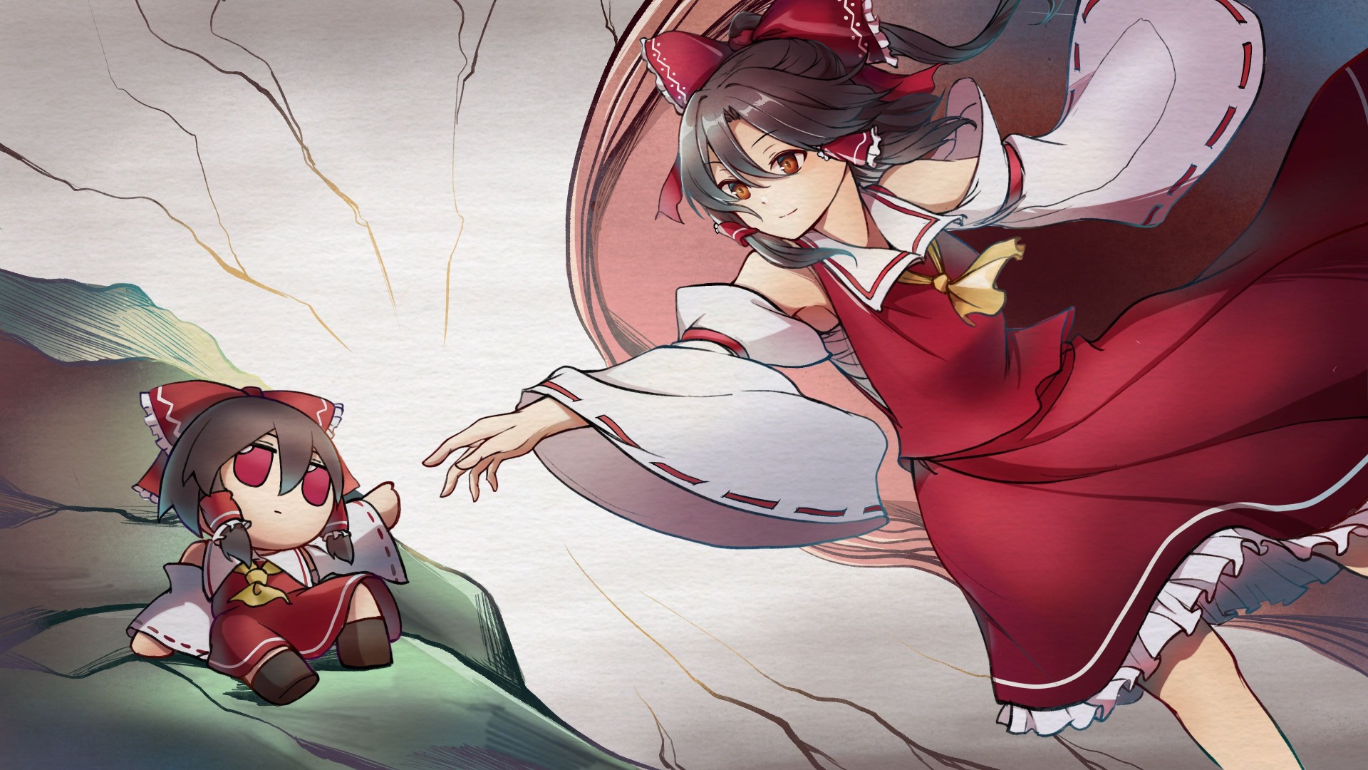 Hakurei Reimu Fumo Plushie Wallpaper